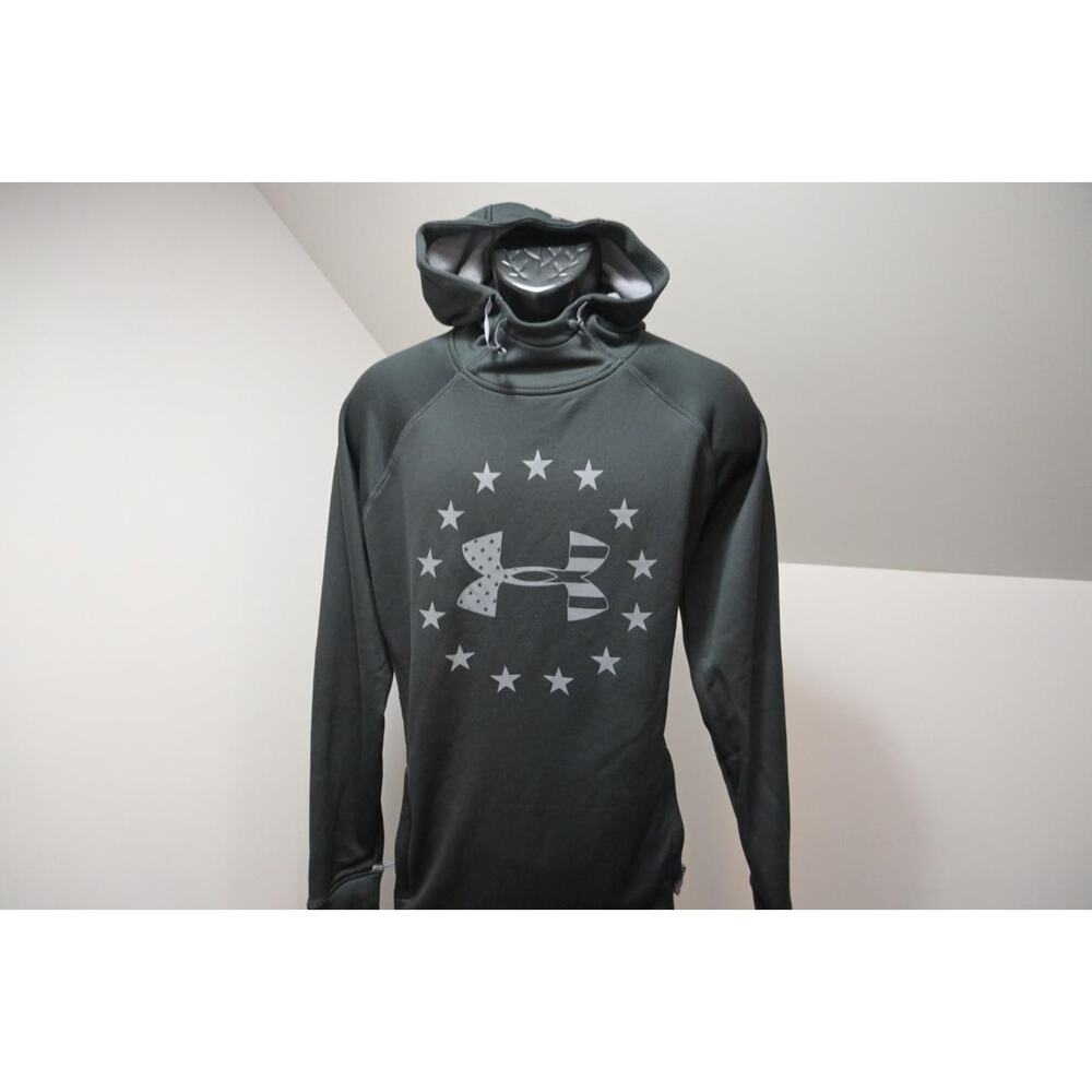 Under Armour Hoodie Freedom Fleece Black Athletic Performance Mens Sz Medium